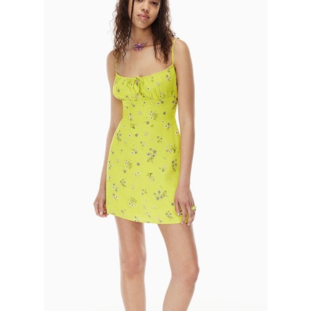 Aritizia Sunday Best Delilah Dress Green Floral Size Small